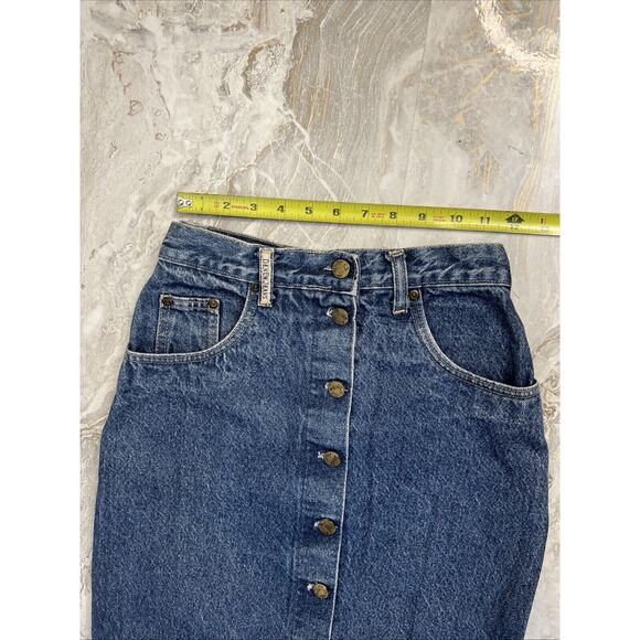 Vintage Denum Jeans Denim Jean Skirt Buttons Size 8 - Picture 4 of 7